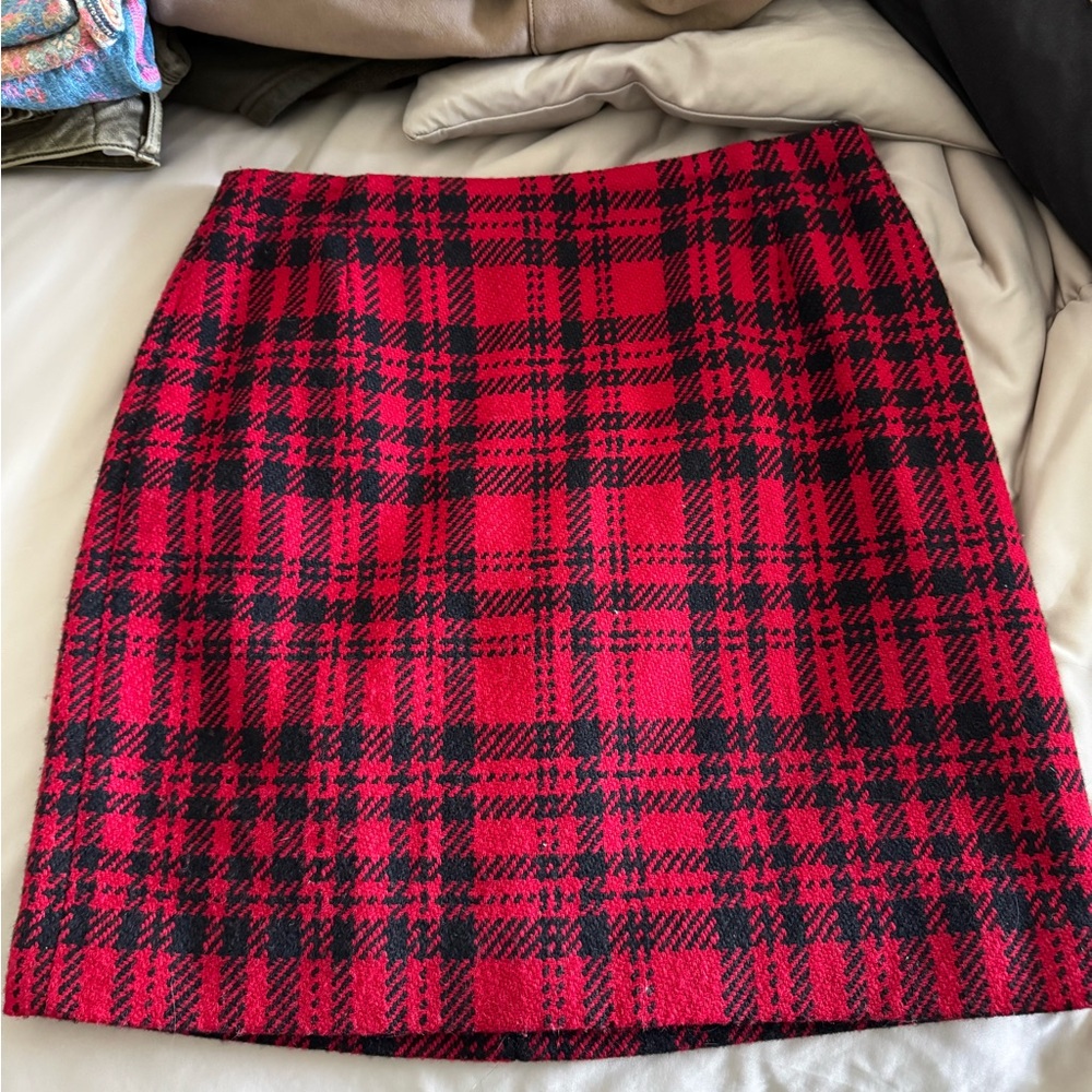 Red Plaid Women's Skirt